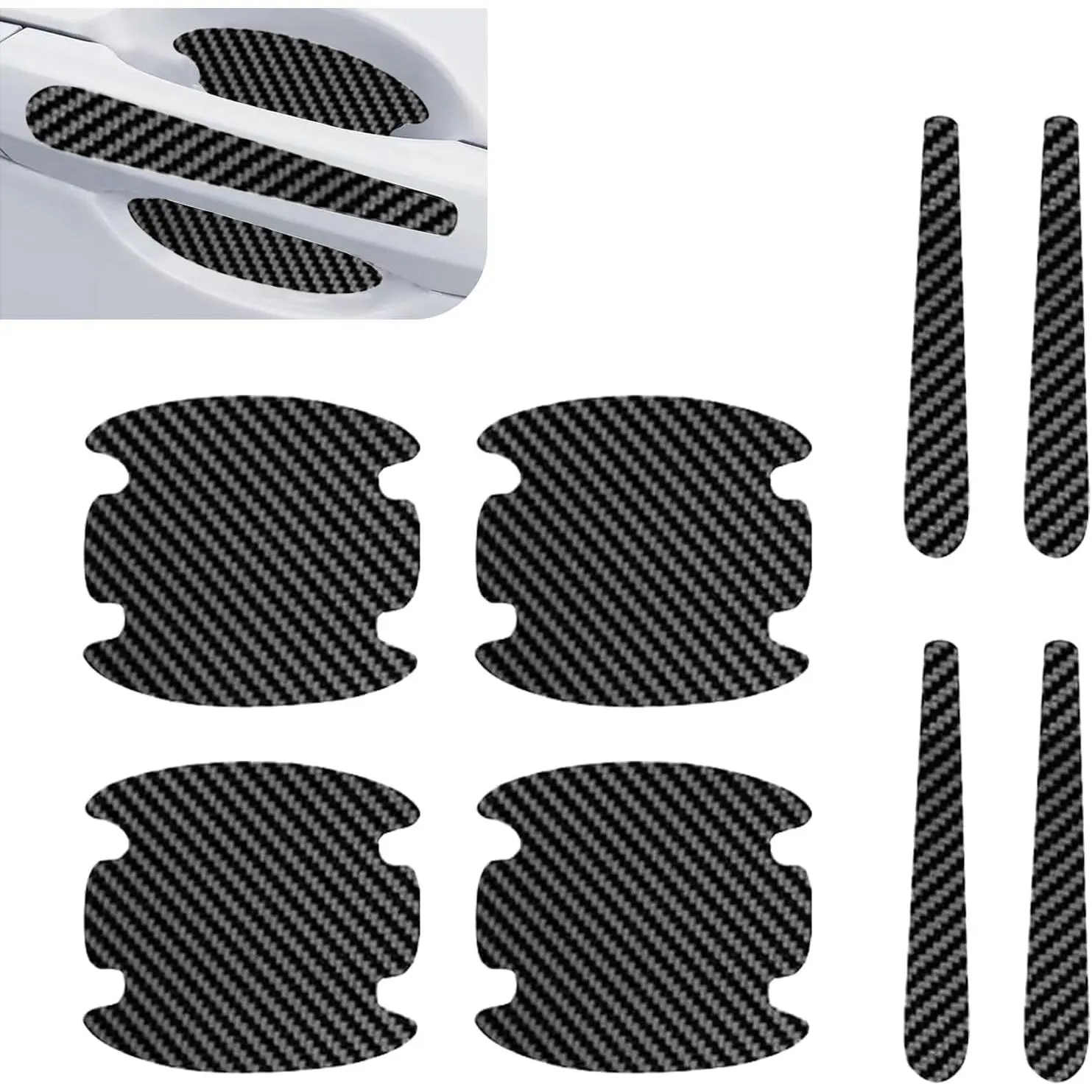 8 count  Door Handle Protector Stickers, Anti-Scratch Door Bowl  Guard Stickers, Self-Adhesive  Doors  Protective Film,  for   (Carbon Fiber)