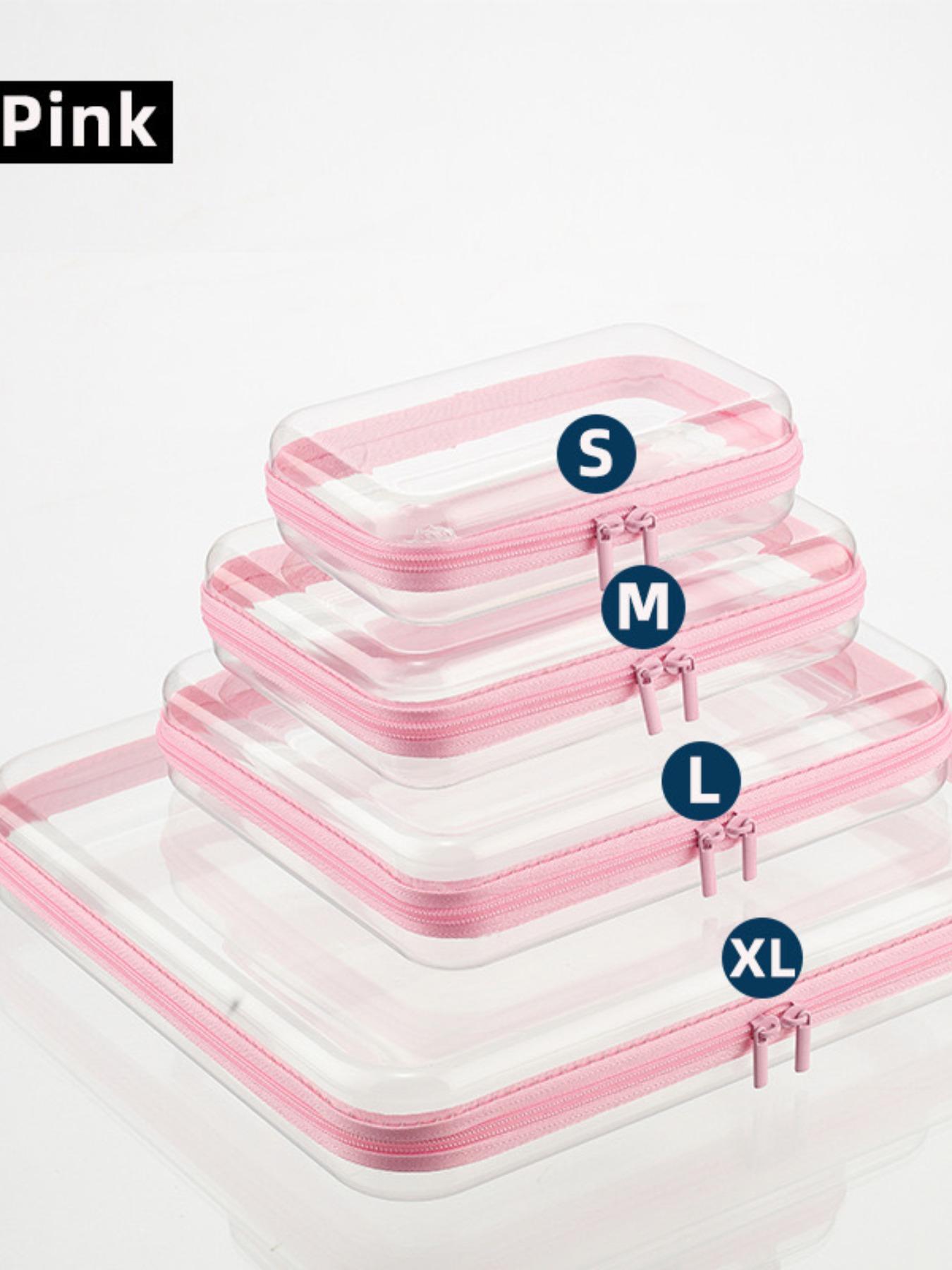 Advanced Transparent Hard Shell Zipper Case Set, 4-Piece PVC Storage Box, Portable Travel Organizer for Tools and Small Items