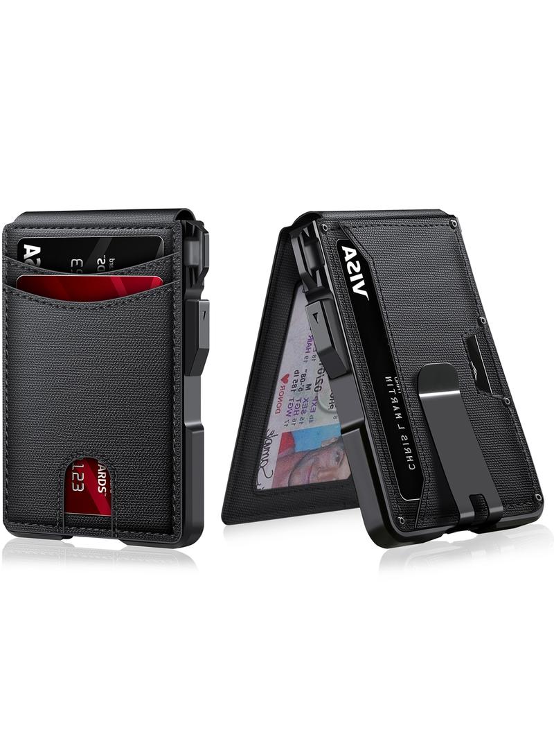 Men's Business Style Minimalist Card Holder, Rfid Card Slots, Magnetic Closure Card Holder Organizer, with Rfid Blocking, Multi Card Slot Wallet for Men for Daily Use, Pu Card Holder