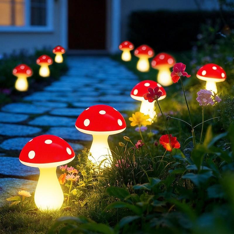 Battery-Powered Mushroom Lawn Lights, Outdoor Garden Lighting, 8 Lighting Modes, Suitable for Patios, Paths, Lawns, Solar Powered Battery-Powered Mushroom Lawn Lights, Outdoor Garden Lighting, 8 Lighting Modes, Suitable for Patios, Paths, Lawns, Solar Powered