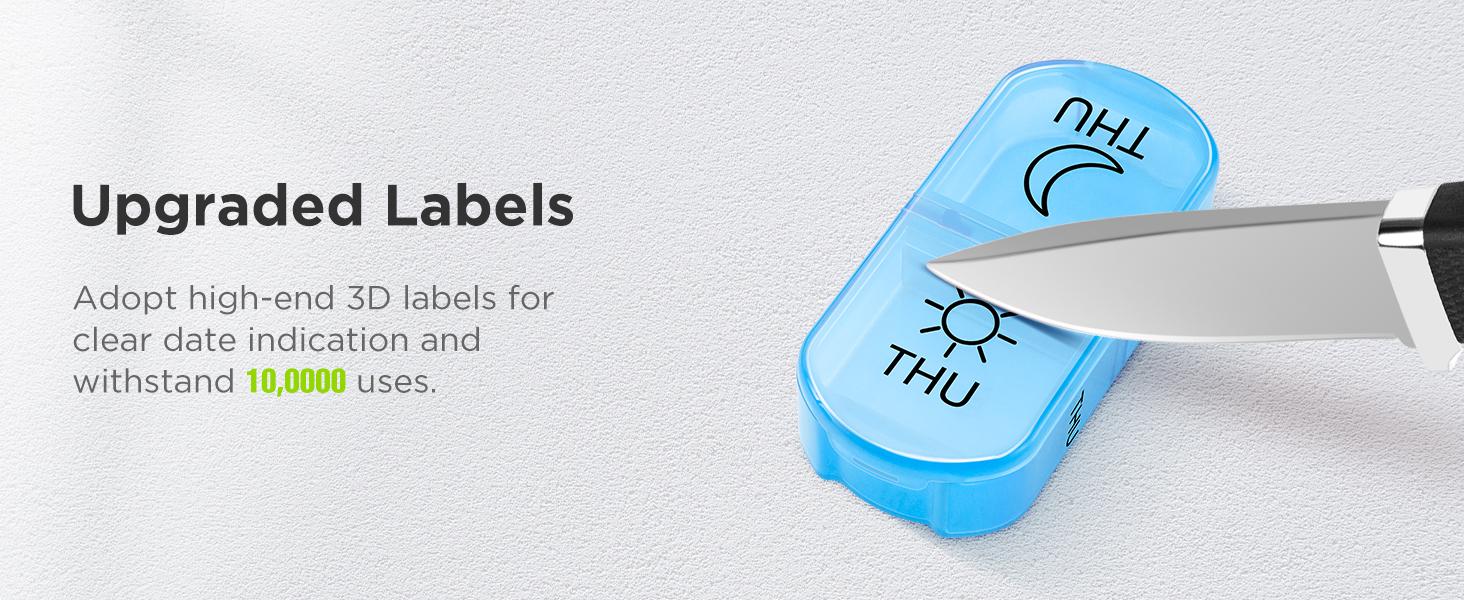 Metal XL Weekly Pill Organizer 2 Times a Day - Large Travel Meds Organizer 7 Day AM PM Pill Box for Medicine, Vitamins, Supplements - Portable Twice Daily Pill Case Container