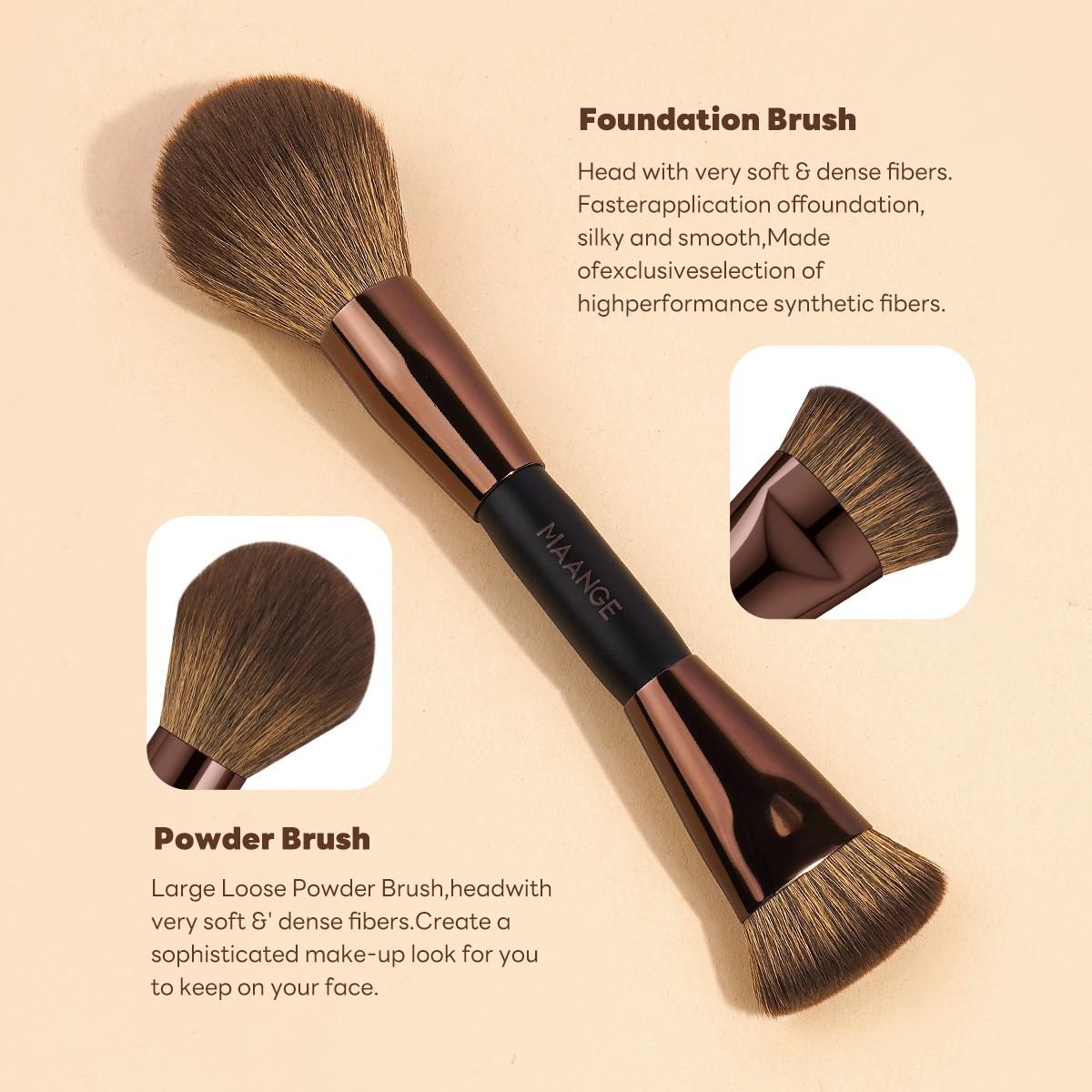 Maange 18-Piece Makeup Tool Set, Includes 17 Brushes + Brush Holder, Foundation Brush, Blush Brush, Powder Brush, Highlighter Brush, Eyeshadow Brush, Mascara Brush