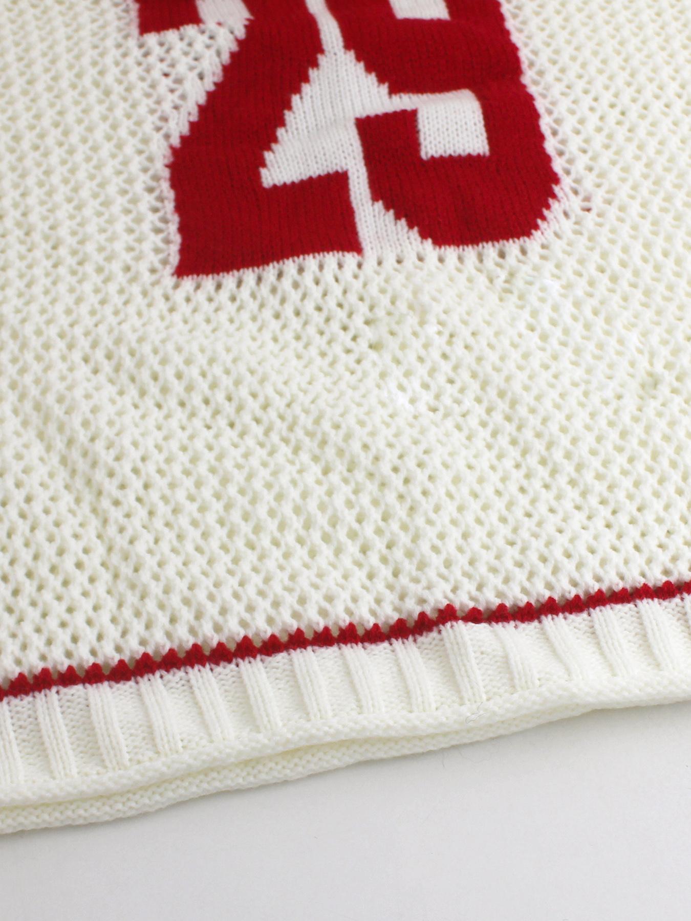 Women's V Neck Knit Pullover Sweater Long Sleeve Colorblock Hollow Out Star Number Design Fashion Casual Elegant Spring Summer Fall Wear