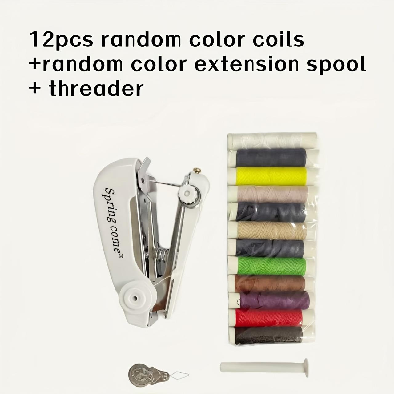 Portable Mini Sewing Machine, Handheld Manual Easy Sewing, Home Portable Tailor Machine, Small Sewing Machine with Threader and Thread