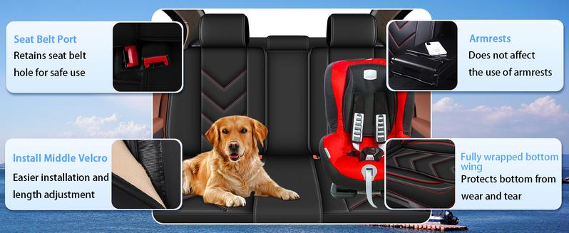 Seat Covers Full Set Fit for Chevrolet Chevy Colorado 2015-2026 Leather Seat Covers Waterproof Seat Cushion Protector Compatible with Airbag(2 Rows 5 Seats)