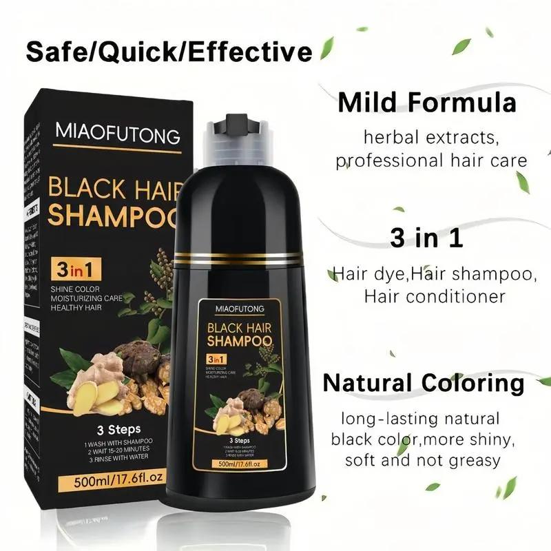 3-In-1 Hair Dye Shampoo, 1/2 Boxes with Natural Extracts, Moisturizing Hair Dye Shampoo, Professional Hair Care & Styling for Men and Women