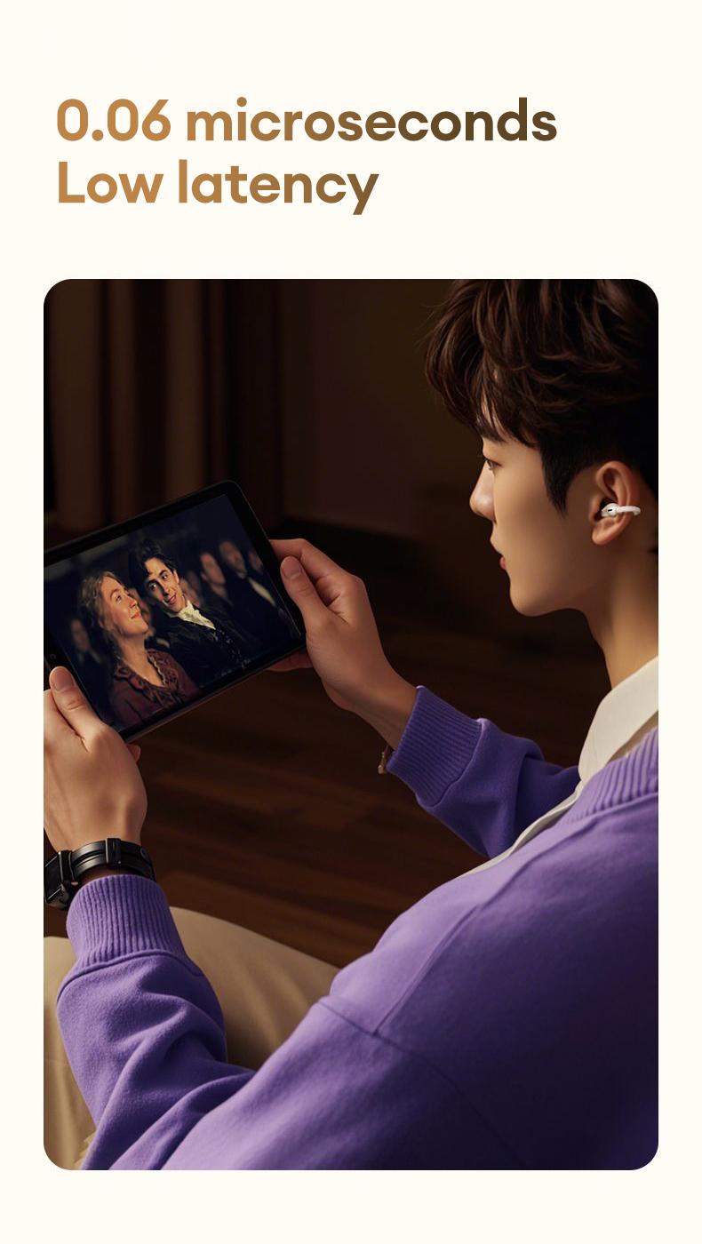 Earclip C7 Clip-on Design Wireless Earphones, Upgraded Panoramic Sound Headset, Comfortable Wearing  Sports Earbuds for Work, Fitness