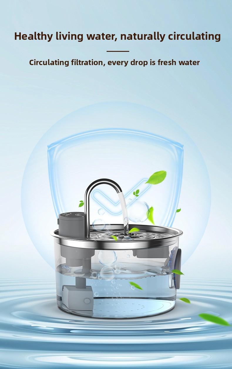 Filter cartridges and filter cotton suitable for pet stainless steel automatic water dispensers​​​。 3.2L Automati Water Dispenser