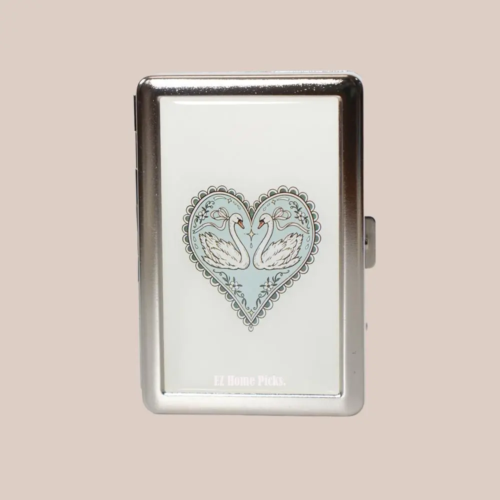 Retro Metal Trinket Case with Snap Clasp - RFID Protected Multi-Functional Wallet, Credit Card Holder, Card Box Storage Box for ID & Vanity Organization