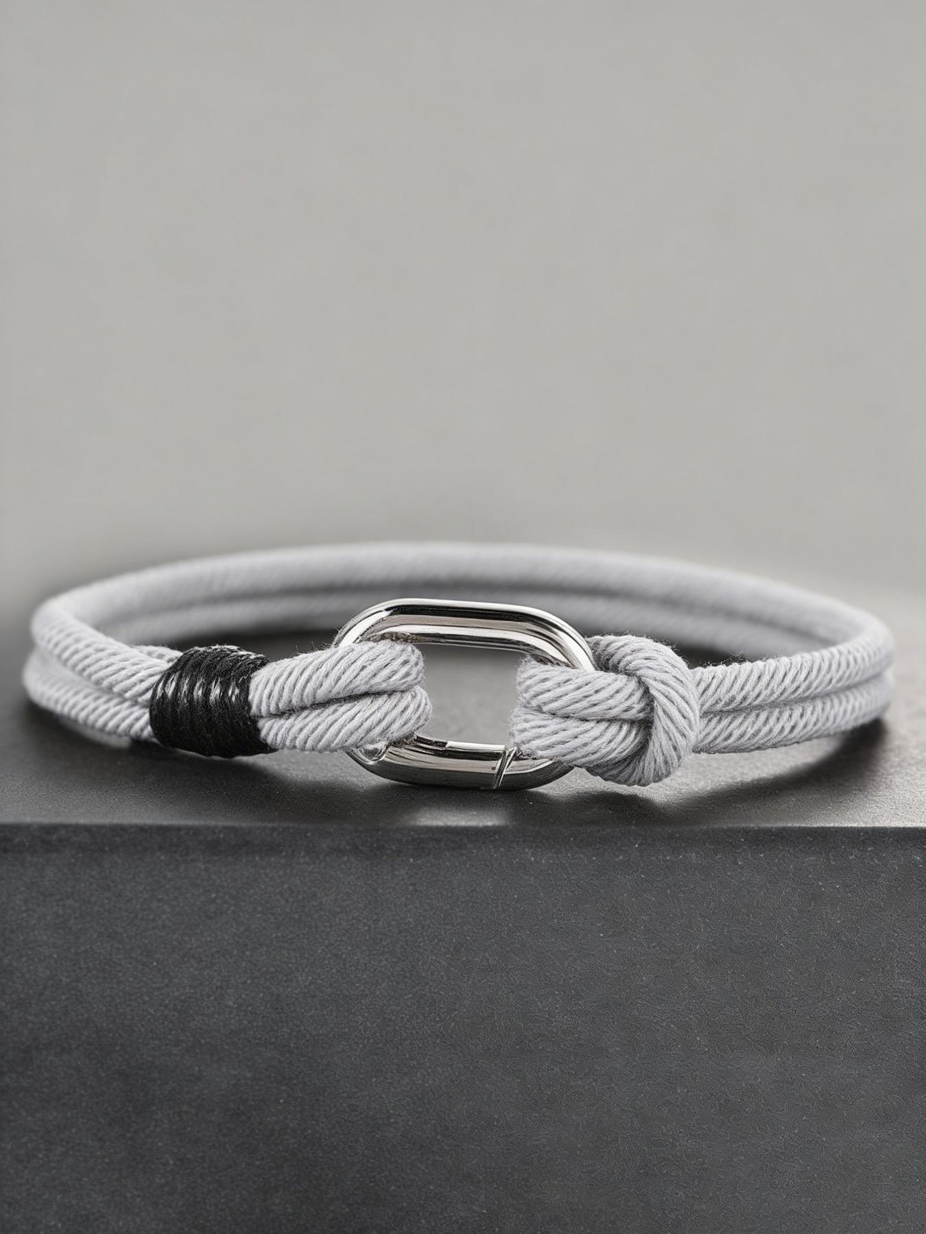 Men's Braided Rope Bracelet, Minimalist Nautical Style, Adjustable Buckle, Durable Handmade Knot Wristband, Daily Wear, Fitness Gift