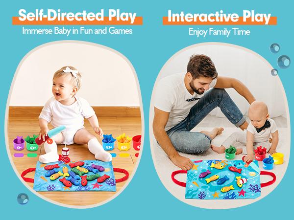 hahaland Toddler Fishing Set Montessori-Inspired Cloth Game with 22 Pcs for 1 Year Old Boys Girls Number Counting Color Sorting Learning Educational Gift 12-18 Months Holiday Christmas Gift - Sensory