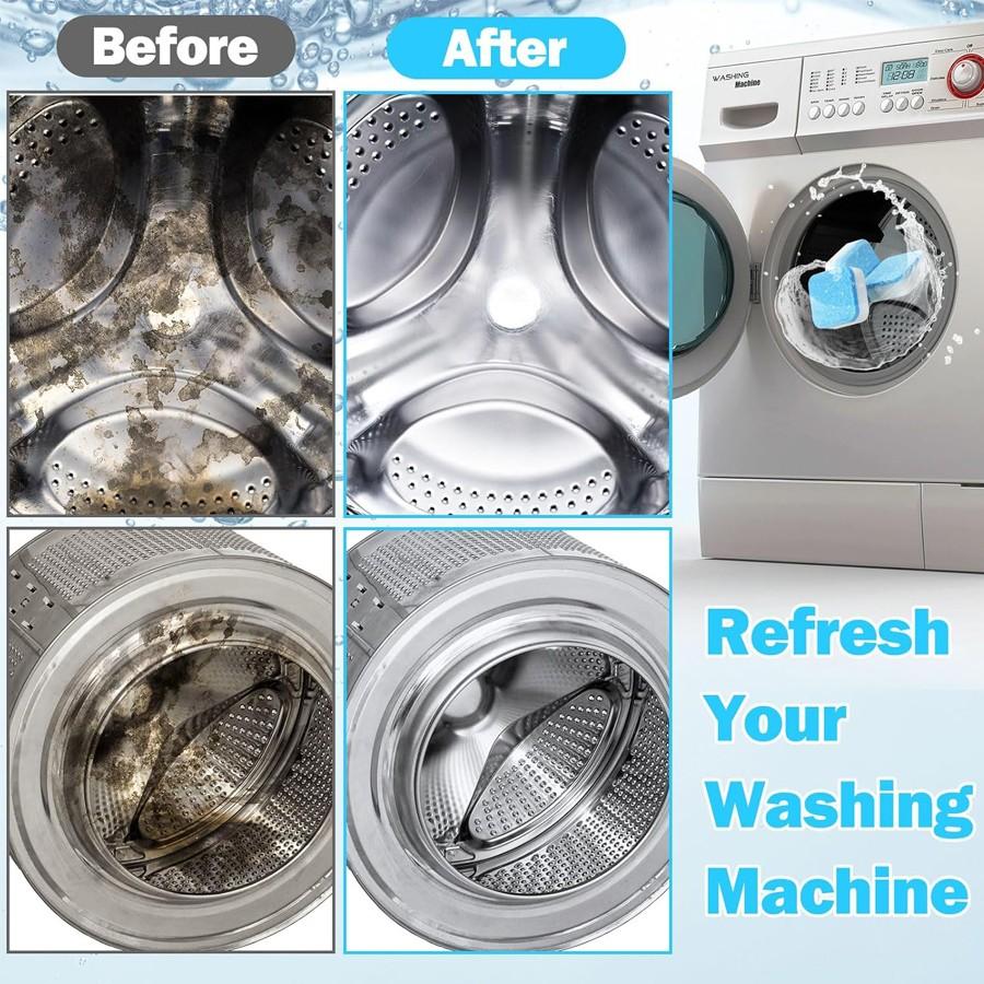 Washing Machine Cleaner and Descaler 12/24 Tablets per Box, Deep Cleaning Tablets for Front-Load and Top-Load Washers, -Friendly Deodorizer, Provides 12 Months and 24 Months Supply