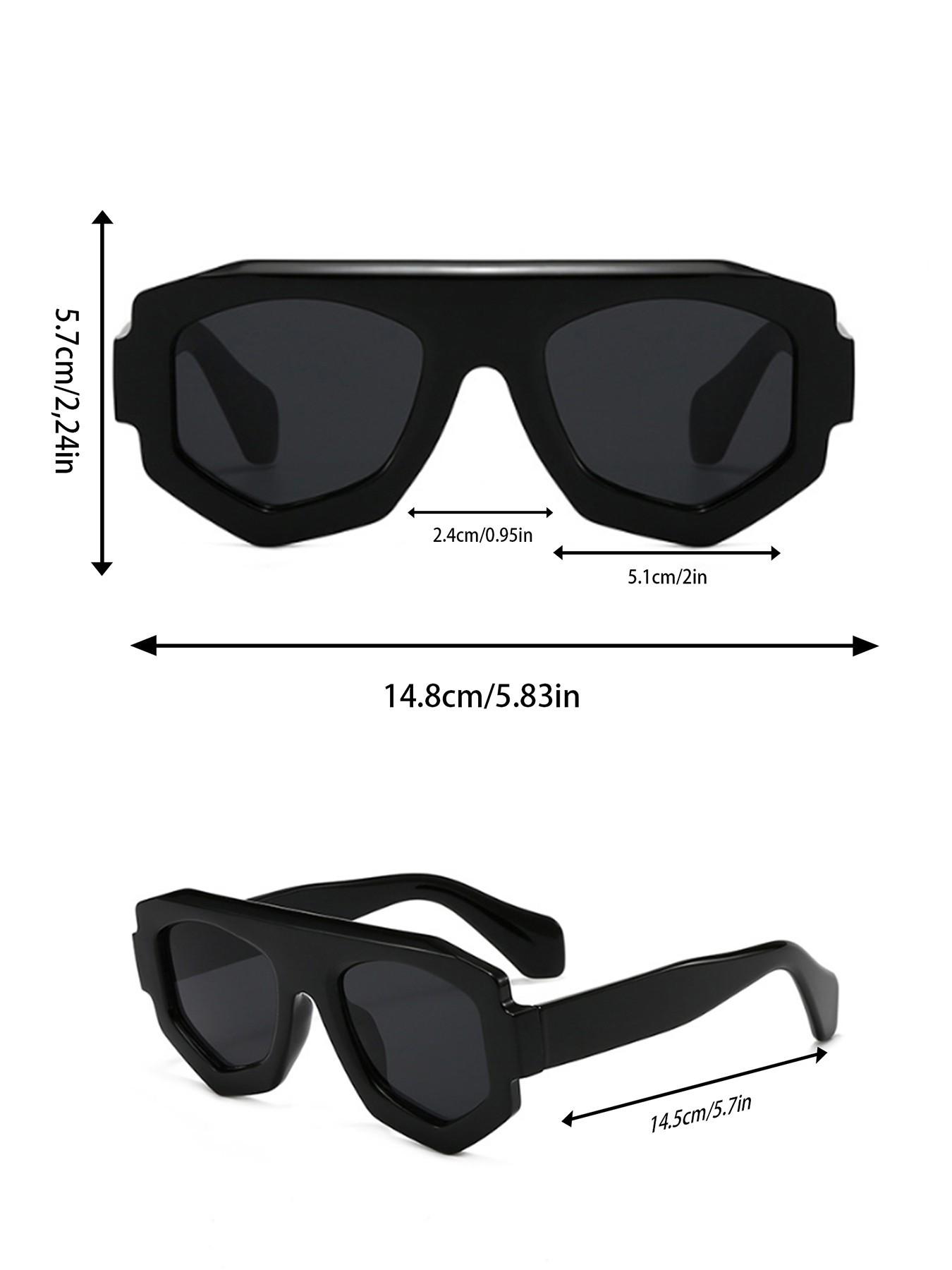 Classic Geometric Frame Sunglasses, Lightweight Uv400 Protection, Ideal for Hiking, Daily Commute, Summer Vacation