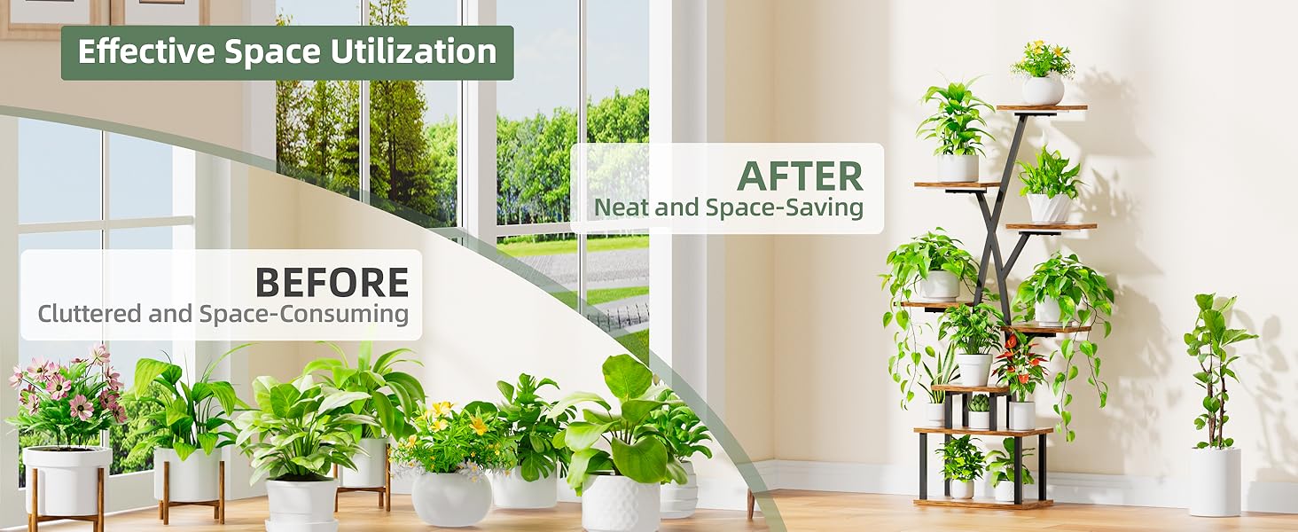Plant Stand Indoor with Grow Lights - 8 Tier Indoor Plant Shelf, Corner Plant Stands for Indoor Plants, 51" Tall Metal Plant Shelves, Tree-Shaped Plant Rack Plant Stand Indoor with Grow Lights - 8 Tier Indoor Plant Shelf, Corner Plant Stands for Indoor Plants, 51" Tall Metal Plant Shelves, Tree-Shaped Plant Rack