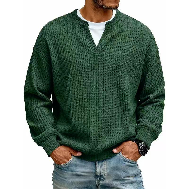 Men's waffle-knit shirt casual outfit