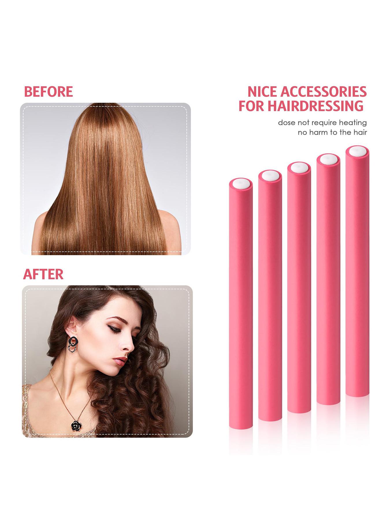 30 Flexible Curling Wands, Soft Foam Hair Rollers, No Heat, Includes Steel Tail Comb, Suitable for All Hair Types