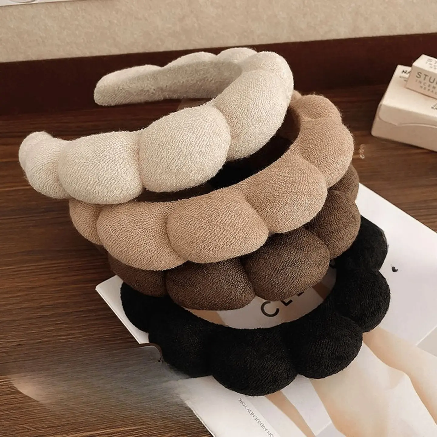 Women's Puffy Cloud Padded Headband Set, Soft Fabric High Crown Hairbands, Bohemian Style for Daily Wear Festive Occasions