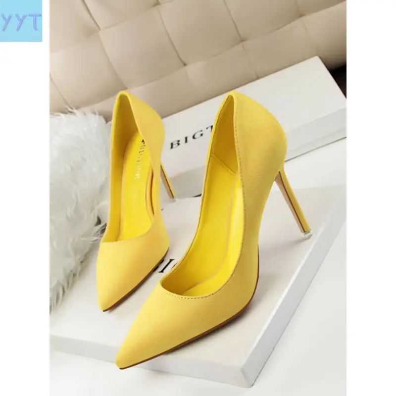 YYT1 Luxurious Simple Commute Shoes, Velvet Pointed Toe Stiletto Heels, & Fall Casual Wear, Office and Daily