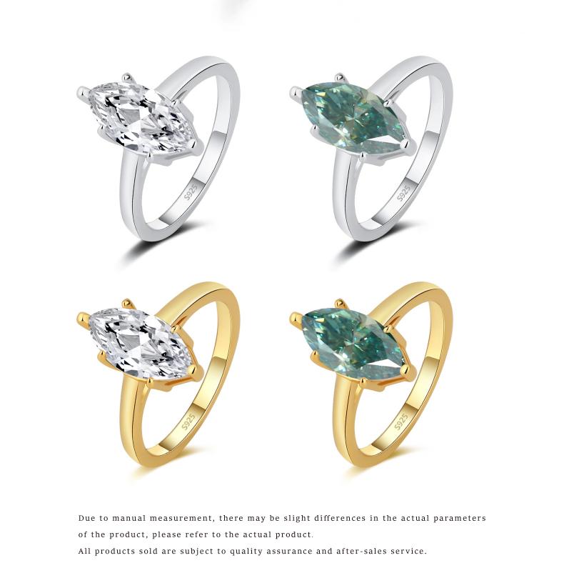 1-2CT Marquise-Cut Synthetic Moissanite Wedding Ring, s925 sterling silver 6-Prong Solitaire Moissanite Rings,Perfect gift and everyday wear