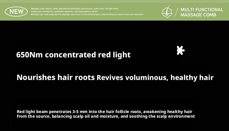 Overseas viral electric spray massage comb, retractable anti-tangle black technology, Tangle Free Hair, hair nourishing and protecting air comb, multifunctional spray hair care comb, 10ml oil storage tank, anti-breakage hair