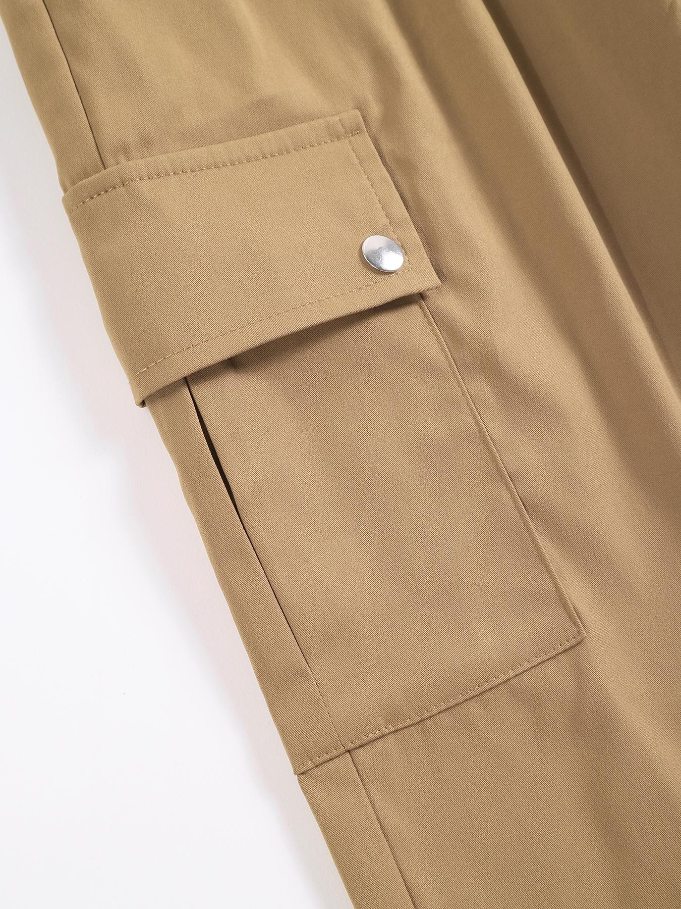 Women's Mid-Waist 3D Pocket Work Pants, Versatile Casual Trousers, Perfect for Sports and Leisure, Stylish and Comfortable