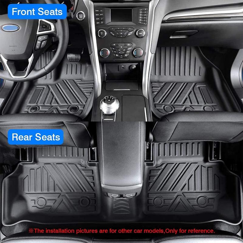 Canvcle Custom Fit Floor Mats for Nissan Sentra 2014-2019 All Weather TPE Black 1st & 2nd Row Heavy Duty Eco-Friendly Anti-Slip
