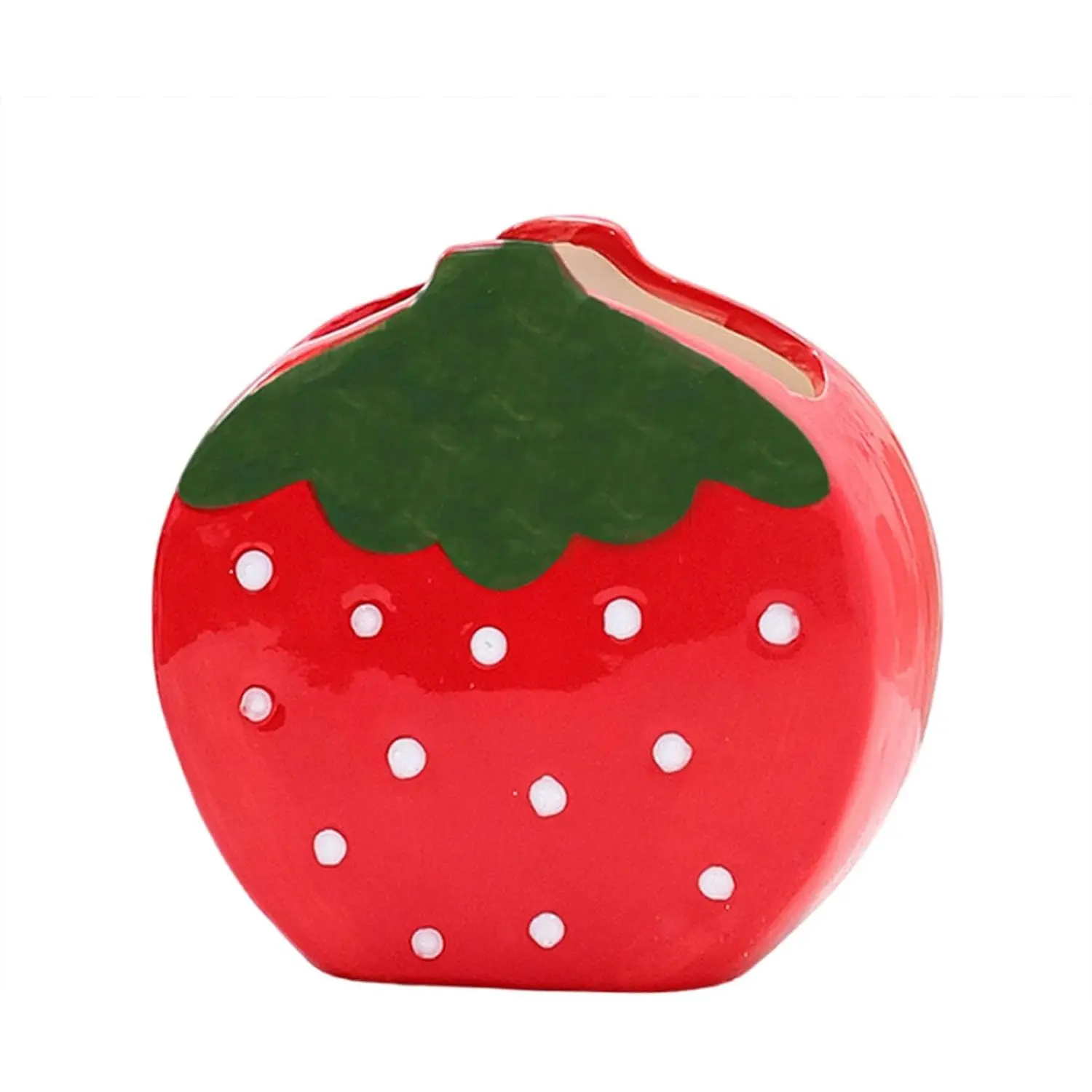 Ceramic Strawberry Make up Brush Holder Pencil Holder (Red) |  Storage Box Pen Holder Desktop Organizers