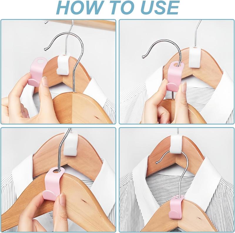 20 Pack Space Saving Hanger Connector Hooks  Durable Plastic Vertical Closet Organizer, Multi-Color Hanging Hooks for Clothes & Storage Boxes, Heavy Duty Wardrobe & Dorm Storage