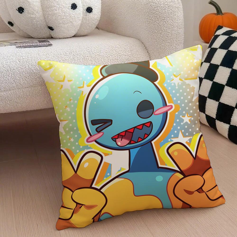 Hot Classic Horror Eerie American Video Game P-Poppy Playtime Pillow Case Anti-dustmite Pillowcase  Sofa Cushion Cover with Invisible Zipper Silky Short Plush Polyester Microfiber Fabric White Available in Standard Queen King Sizes for Home Bed Use