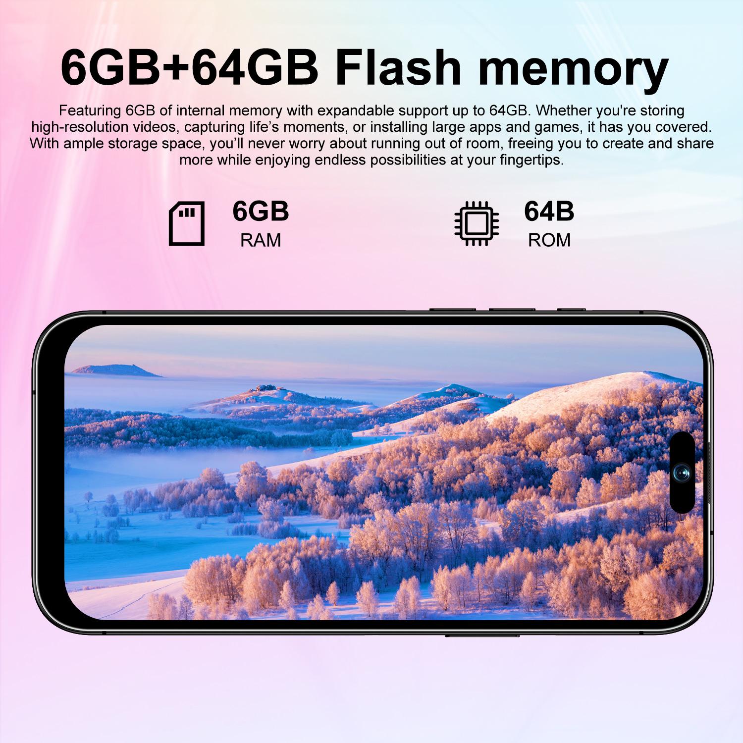 Astarry-17 Pro Max Touchscreen Smartphone, 6.8-Inch Screen, 6gb RAM, 64GB Storage, Octa-Core Processor, 3500mah Battery, Android System, 8+20mp Camera