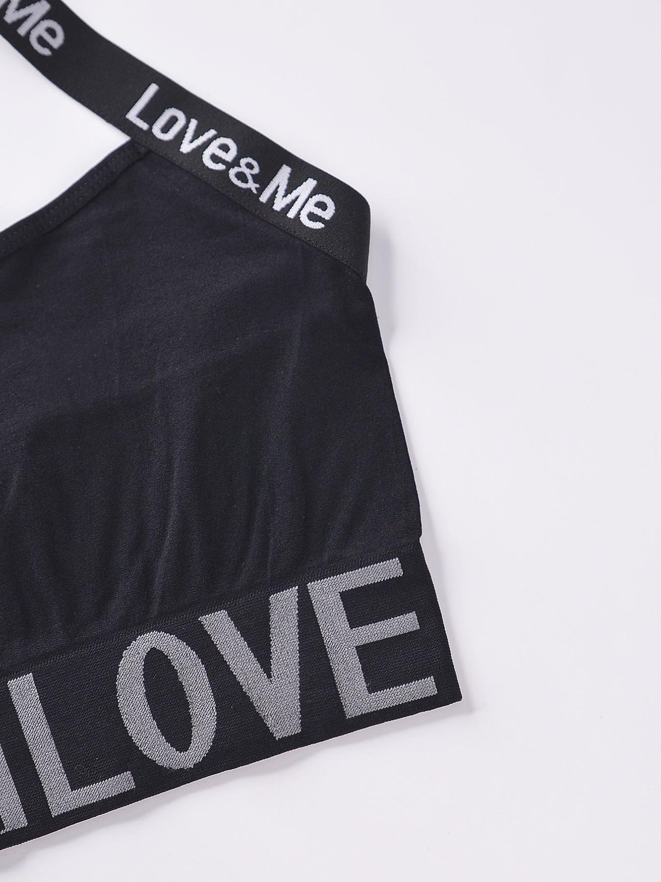 Love Letter Bra Set, Seamless Back Sports Bras & Panties Combo, High Elastic Breathable No Steel Cup, All Seasons Fitted Suit