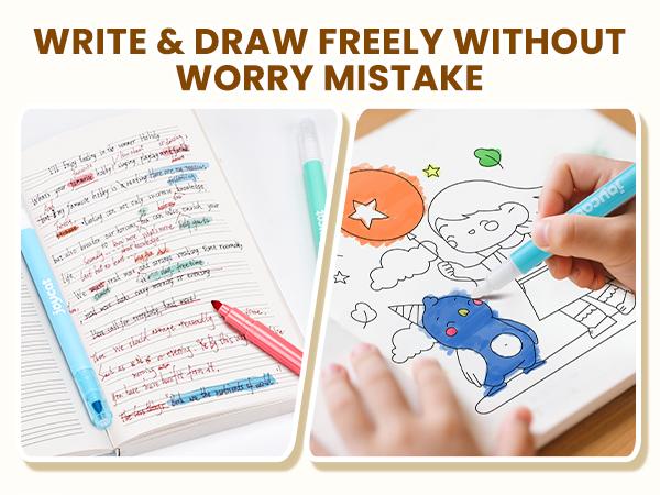 JoyCat 10 Color Changing Highlighter Pens, Dual Tip Magic Markers, Assorted Fluorescent Colors for Art Journaling, Note Taking, School Office Supplies