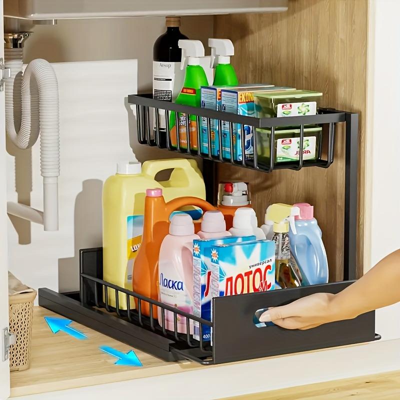 2-Tier Pull Out Under Sink Cabinet Organizer, Storage Shelf for Kitchen Sink & Bathroom Vanity Cabinet