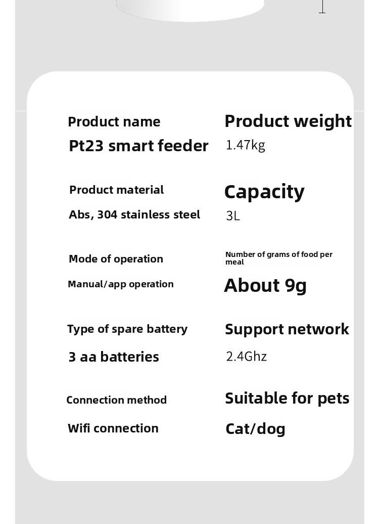 Pet intelligent feeder Remote control Timed quantitative automatic feeder Dog cat food feeder