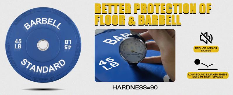 MIKOLO Olympic Weight Plates, Color Coded Bumper Plates, Weight Set of Barbell Weights, Rubber Plates Weights for Weight LiftingMIKOLO Muscle Training Equipment Glute Workout Equipment