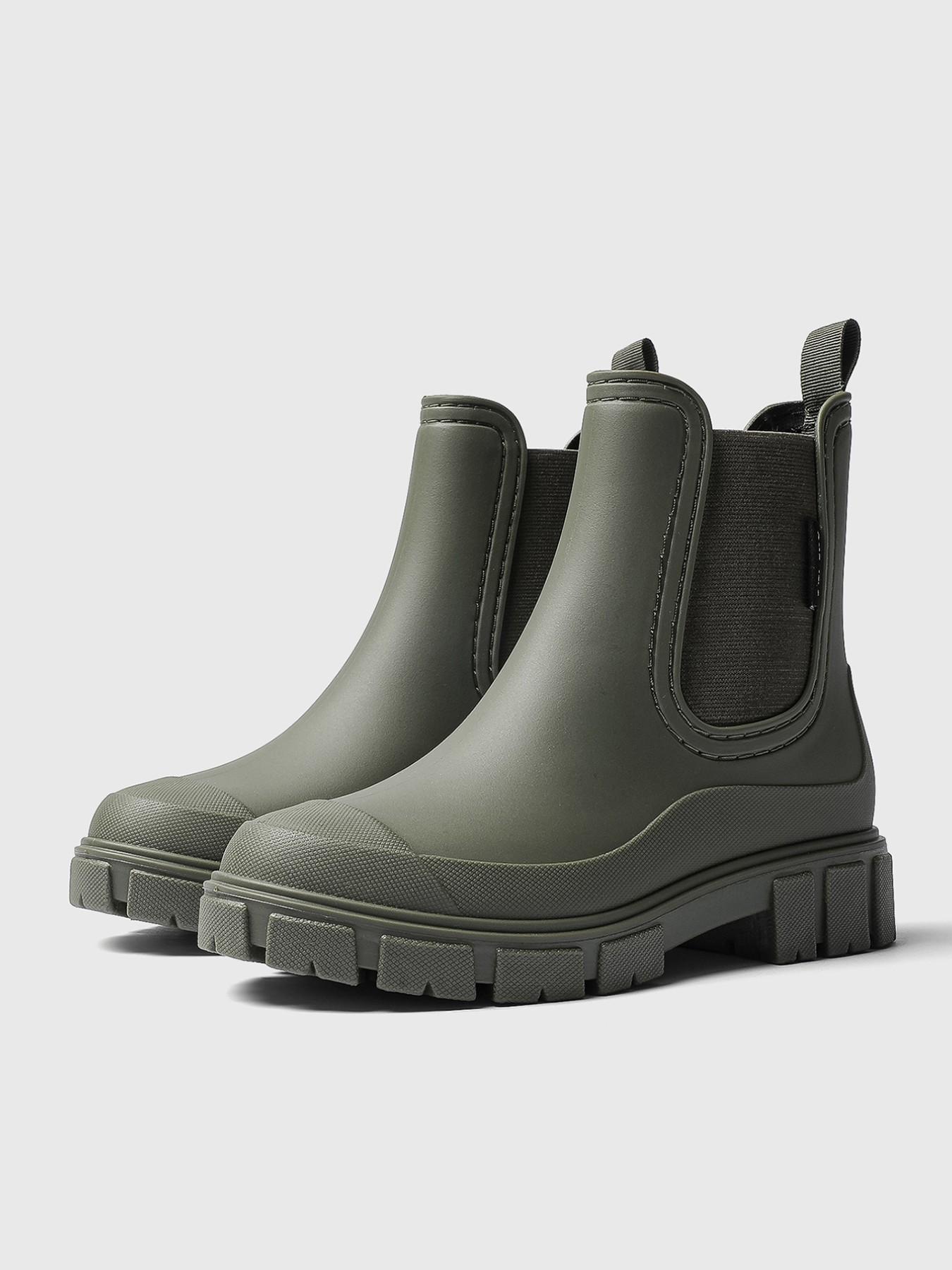 Women's Fashionable Waterproof Non-slip Rain Boots, Casual Comfortable Slip-on Boots, Perfect for Students and Outdoor Sports, Daily Wear Boots, Slip Resistant Boots, Round Toe Boot, Waterproof Footwear