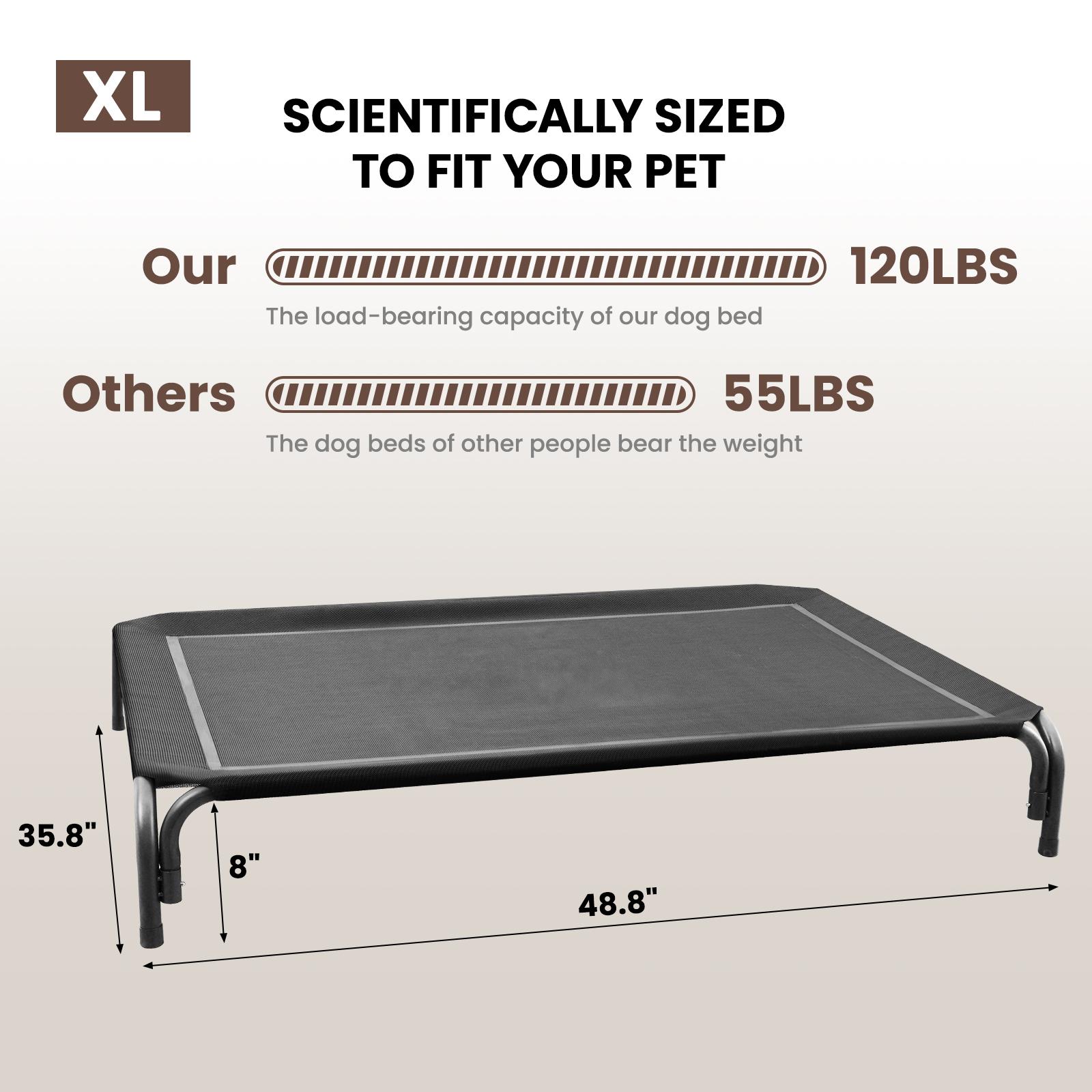【VALUXE】 New Portable Elevated Dog Beds for Large Sized Dogs,Breathable Pet Cot with Non Slip Feet,Indoor Outdoor Use Pet Bed with Metal Frame FallFreshness
