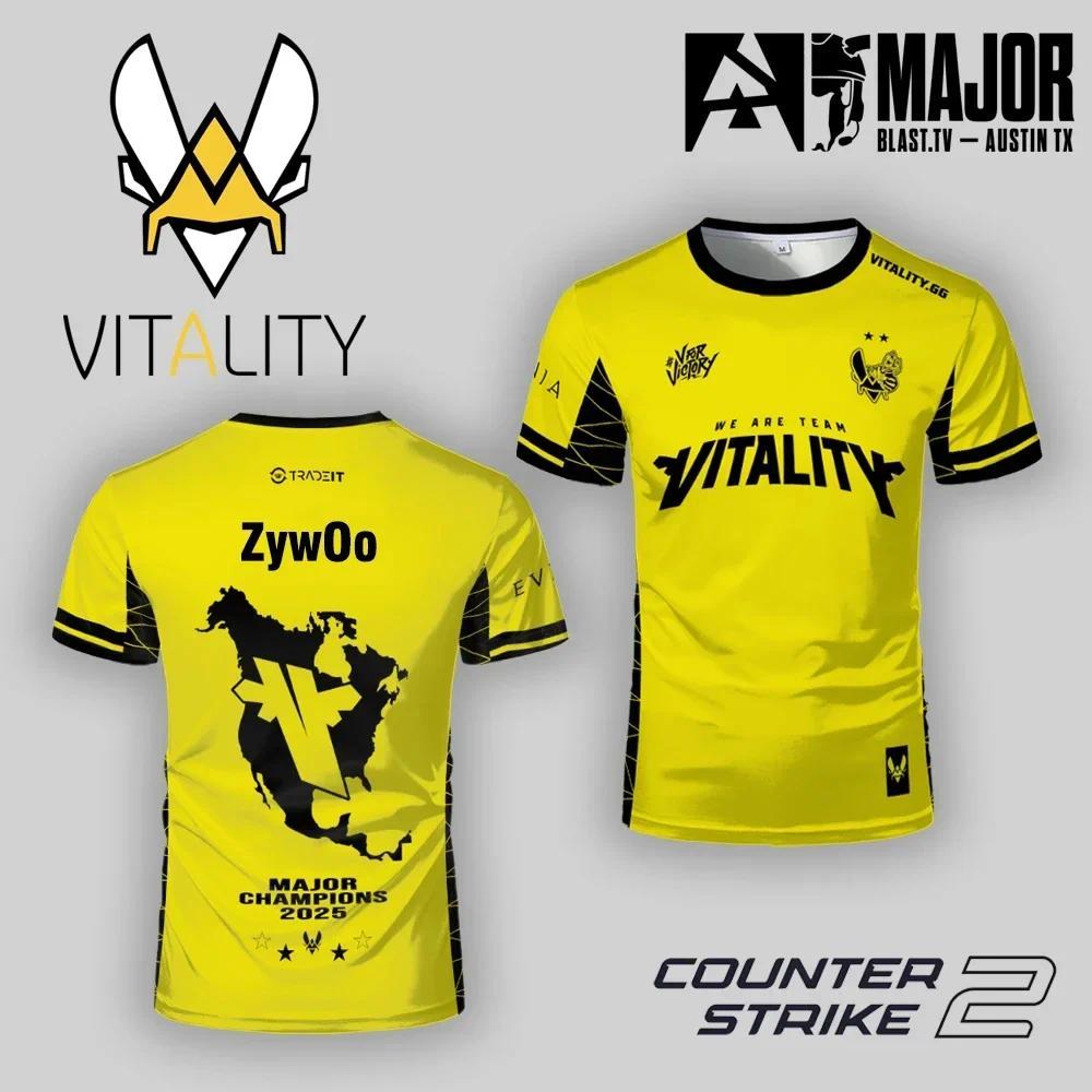 Jersey CS2 Austin Major Team Vitality Commemorative Uniform 3d Print T-shirt Men Women Fashion Casual Short Sleeve Tops Tee Csgo