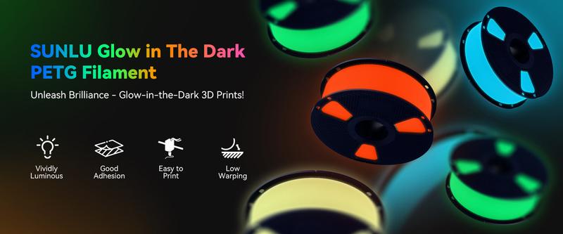PETG Glow in The Dark (Luminous) SUNLU 3D Printer Filament 1KG