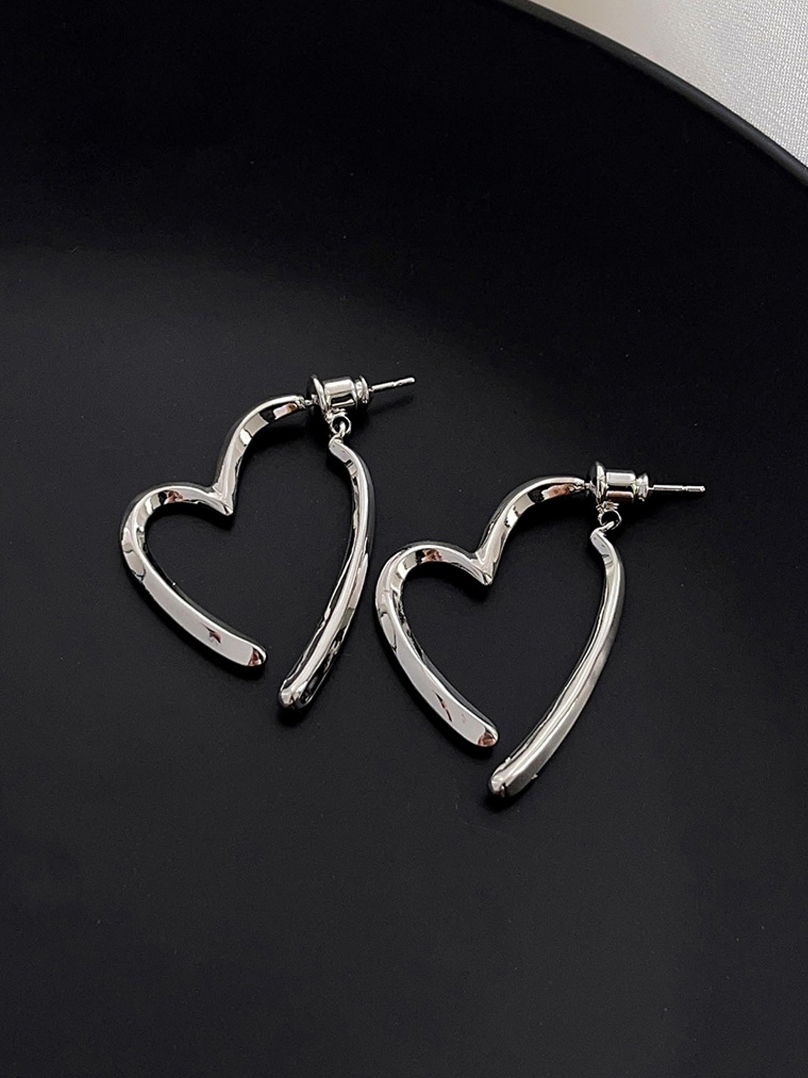 Fashionable Heart Shaped Dangle Earrings, 2025 New Style Fashion Jewelry for Party, Daily Clothing Decor, Trendy All-match & Exquisite Jewelry for Birthday Gift, High Quality Earrings