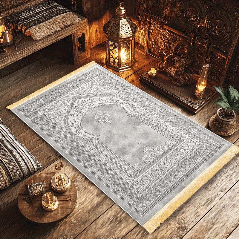 1pc Islamic Prayer Mat: Polyester, Machine - Washable, Indoor/Outdoor Use, Ideal for Pilgrimage & Meditation, Wall Art