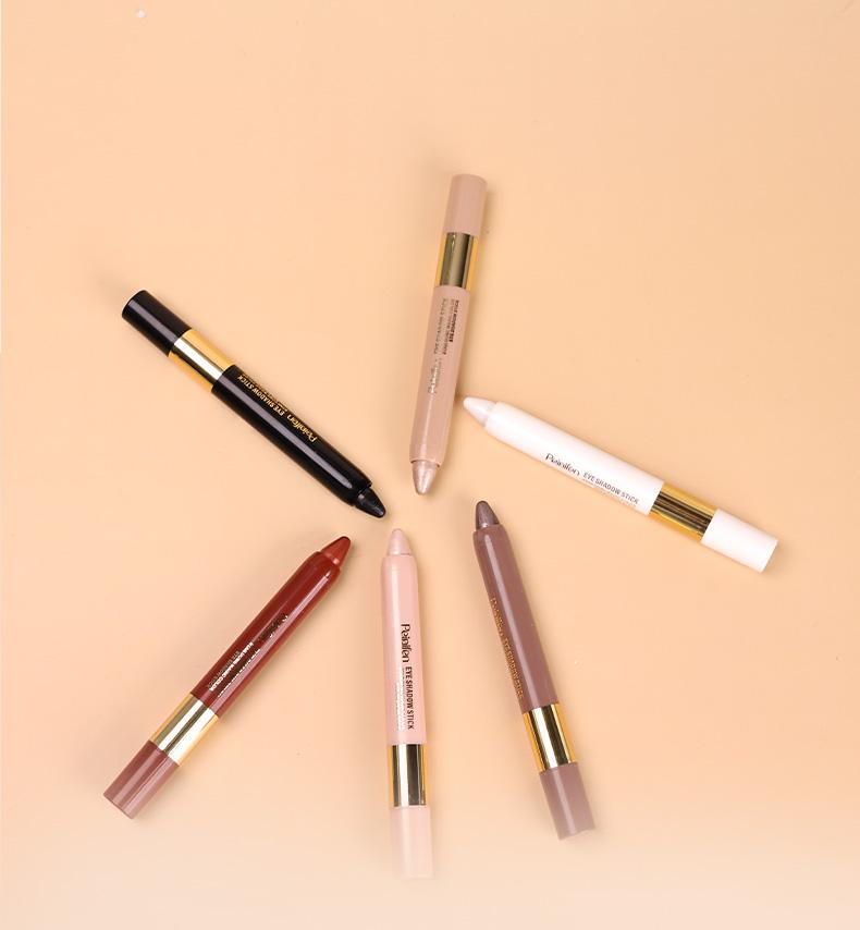 6-Color Starry Eyeshadow Stick, Fine Shimmer Gel Glitter Highlighter, Long-Lasting Natural Brightening, Lazy Eye Shadow Brush