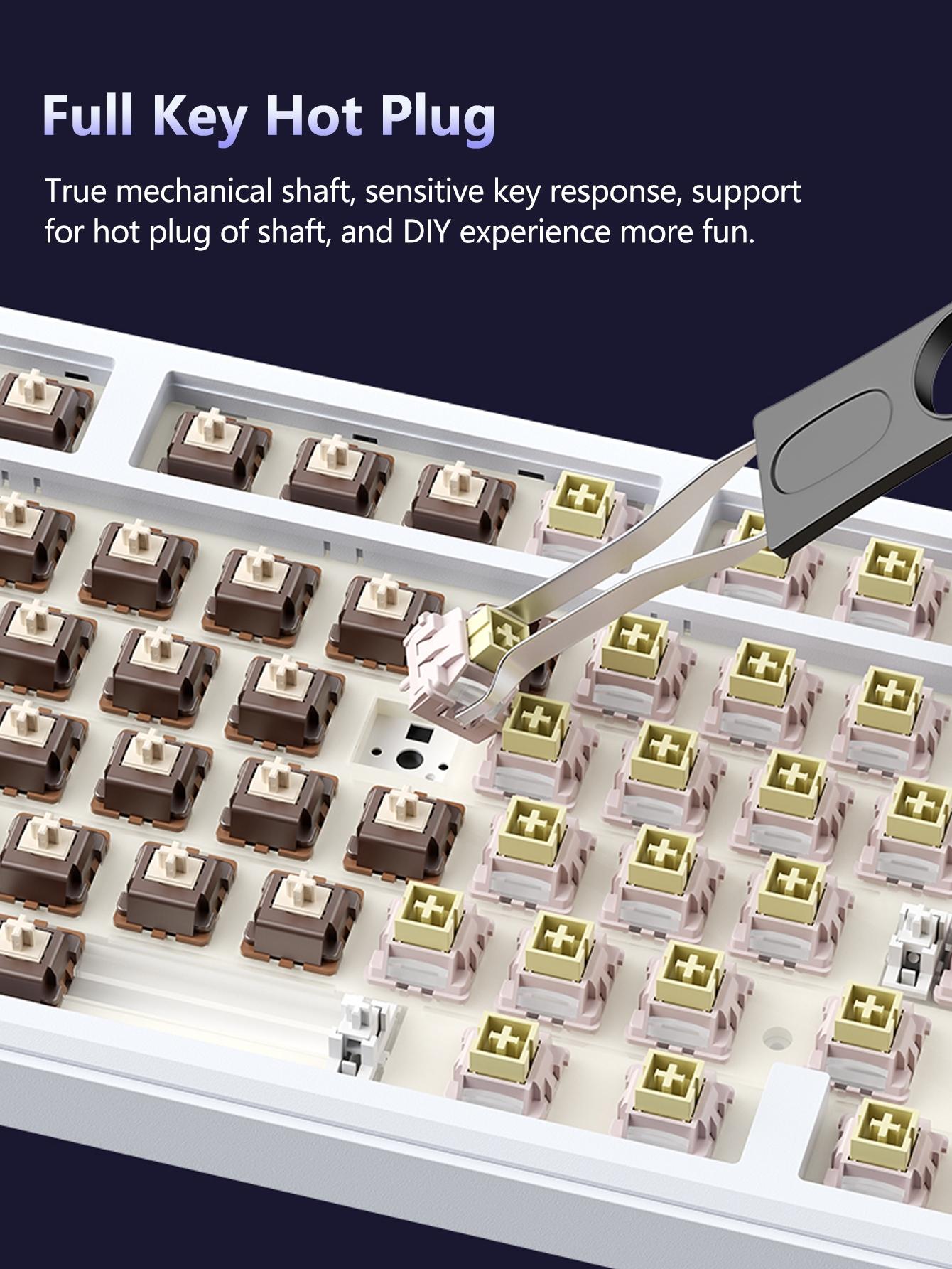 Aula L99 High Definition Touchscreen Mechanical Keyboard, 84 Keys, RGB Lighting, Wireless/l Wired, Customizable Animations, Gaming Essential