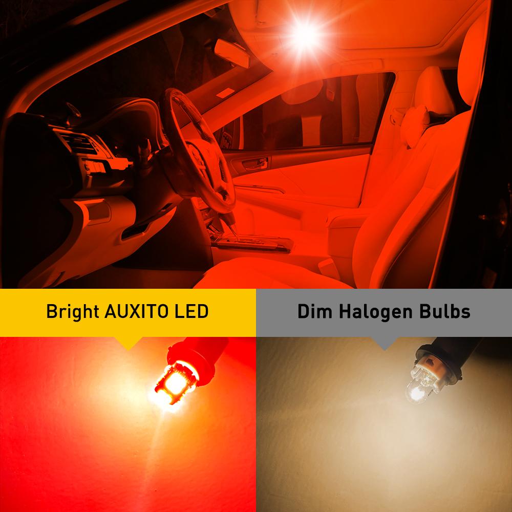 AUXITO 194 LED Bulb 6000K White 168 2825 W5W T10 Wedge 14-SMD Interior Car Bulbs Replacement for Dome Map Door Courtesy Trunk Parking License Plate Lights, 10 PCS