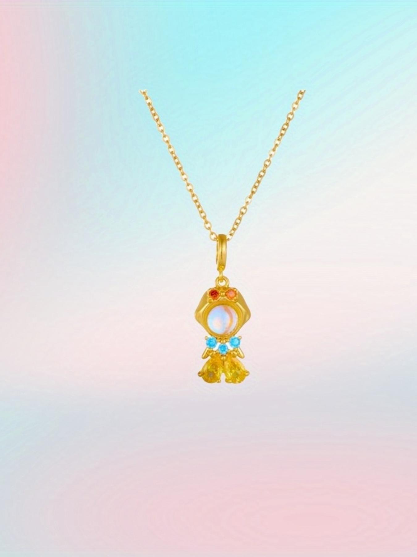 Cute Cartoon Fairy Tale-Style Mini Figure Pendant Necklace Set for Women – Spring/Summer Fashion Accessory – The Perfect Gift for Family, Friends, and Loved Ones