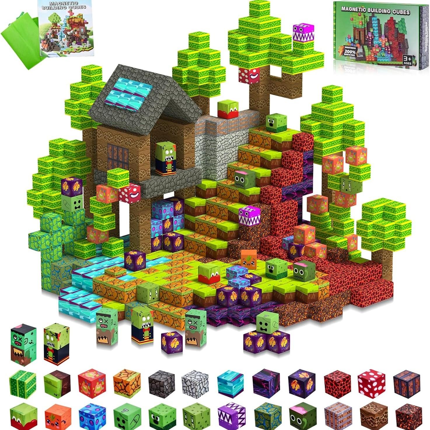 100pcs/150pcs Magnetic Building Block Puzzle Toy, Forest Construction Set, Stem Sensory Stack Magnet Toy, 4-8 Years Old Boys Birthday Gift