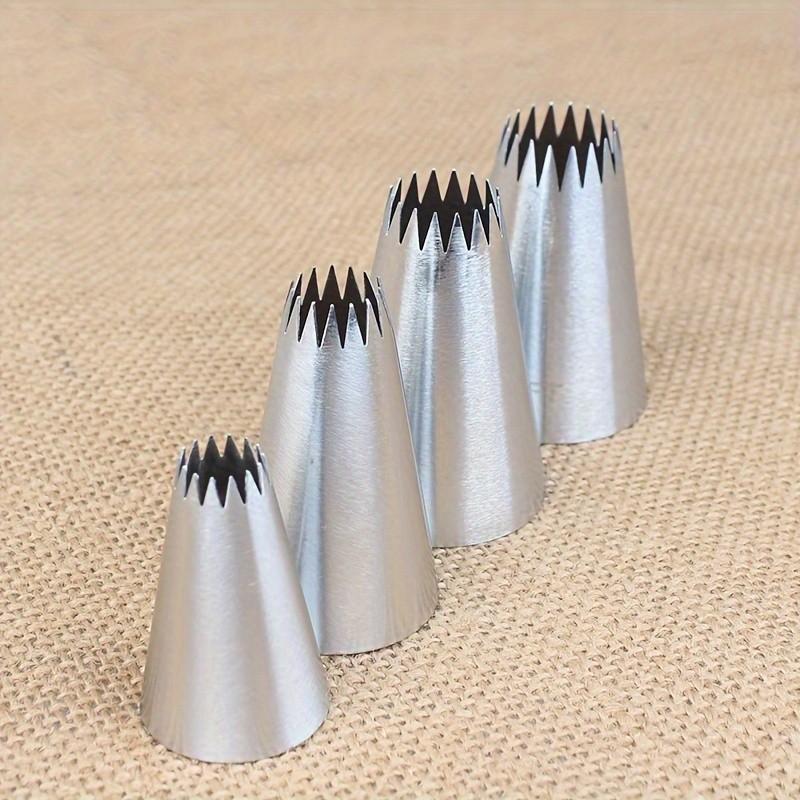 4pcs Large Cake Decorating Piping Tips for Cupcakes and Baking, Stainless Steel Icing Piping Nozzle Cake Decorating Pastry Tips Tool