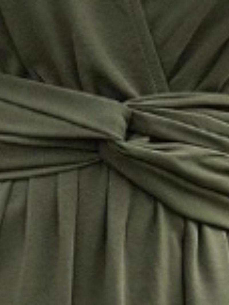 Women's French Elegance Casual Boho Style Deep V-Neck Dress, Waist-Tapered A-Line Skirt, Versatile Daily Commute Wear