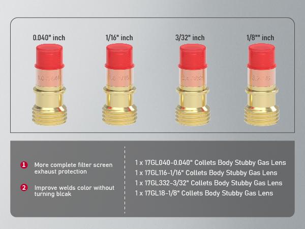 YESWELDER 71Pcs TIG Welding Torch Consumables Pack | Stubby Gas Lens, Collets, #10 Pyrex Cup for WP-17/18/26 TIG Torches