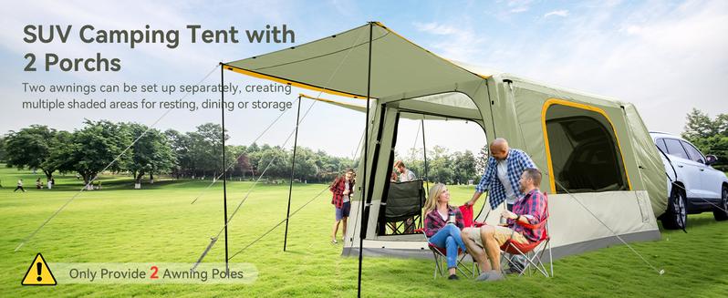 Lilypelle Inflatable Camping Tent with Pump, Glamping Tents for 6-8 People, Easy Setup 4 Season Waterproof Windproof Outdoor Blow Up Tent, Luxury Cabin Tent with Mesh Windows & Doors